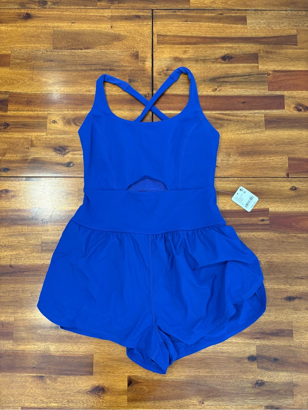 Girls Royal Blue Cross-Back Skort Romper